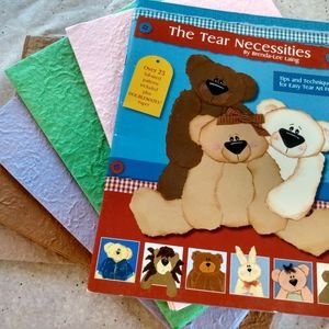 Scrapbook Lot Handmade Tear Papers Book